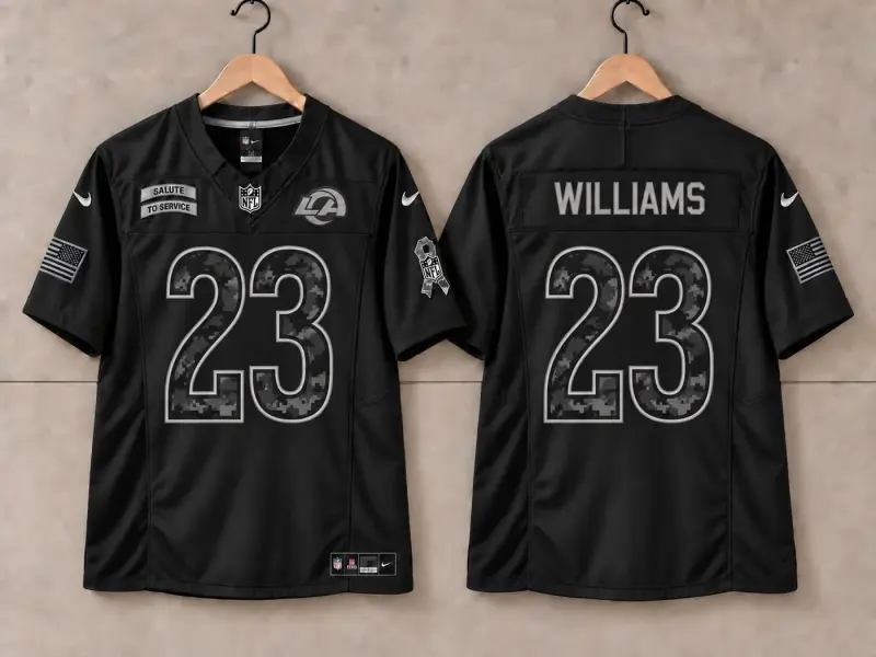 LOS ANGELES RAMS KYREN WILLIAMS BLACK SALUTE TO SERVICE JERSEY