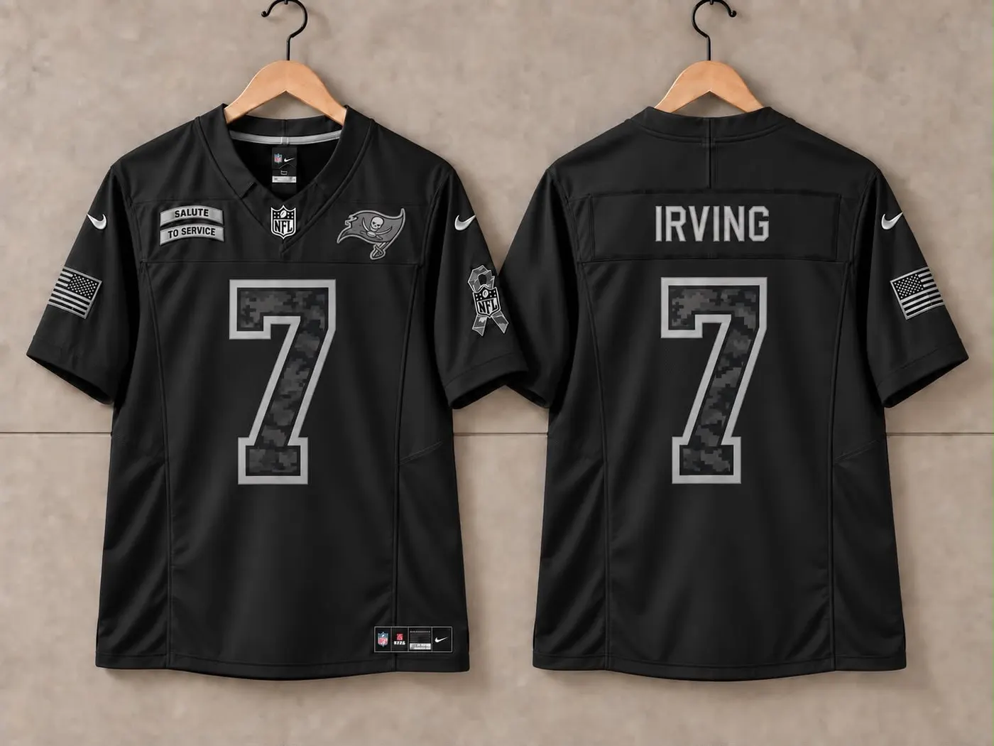 TAMPA BAY BUCCANEERS BUCKY IRVIN BLACK SALUTE TO SERVICE JERSEY