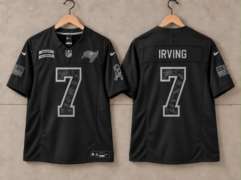 TAMPA BAY BUCCANEERS BUCKY IRVIN BLACK SALUTE TO SERVICE JERSEY