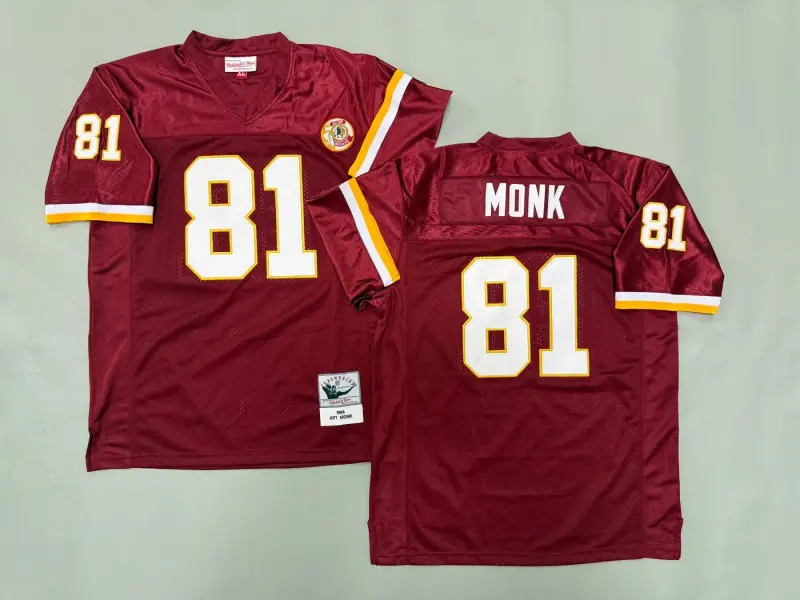 WASHINGTON REDSKINS ART MONK RED JERSEY
