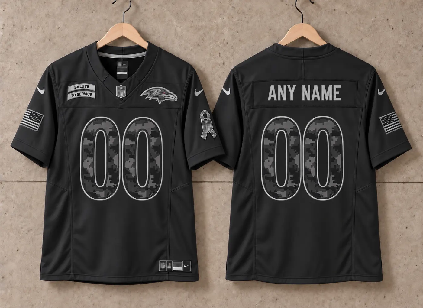 BALTIMORE RAVENS SALUTE SERVICE CUSTOM JERSEY 