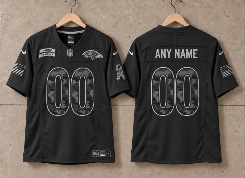 BALTIMORE RAVENS SALUTE SERVICE CUSTOM JERSEY 