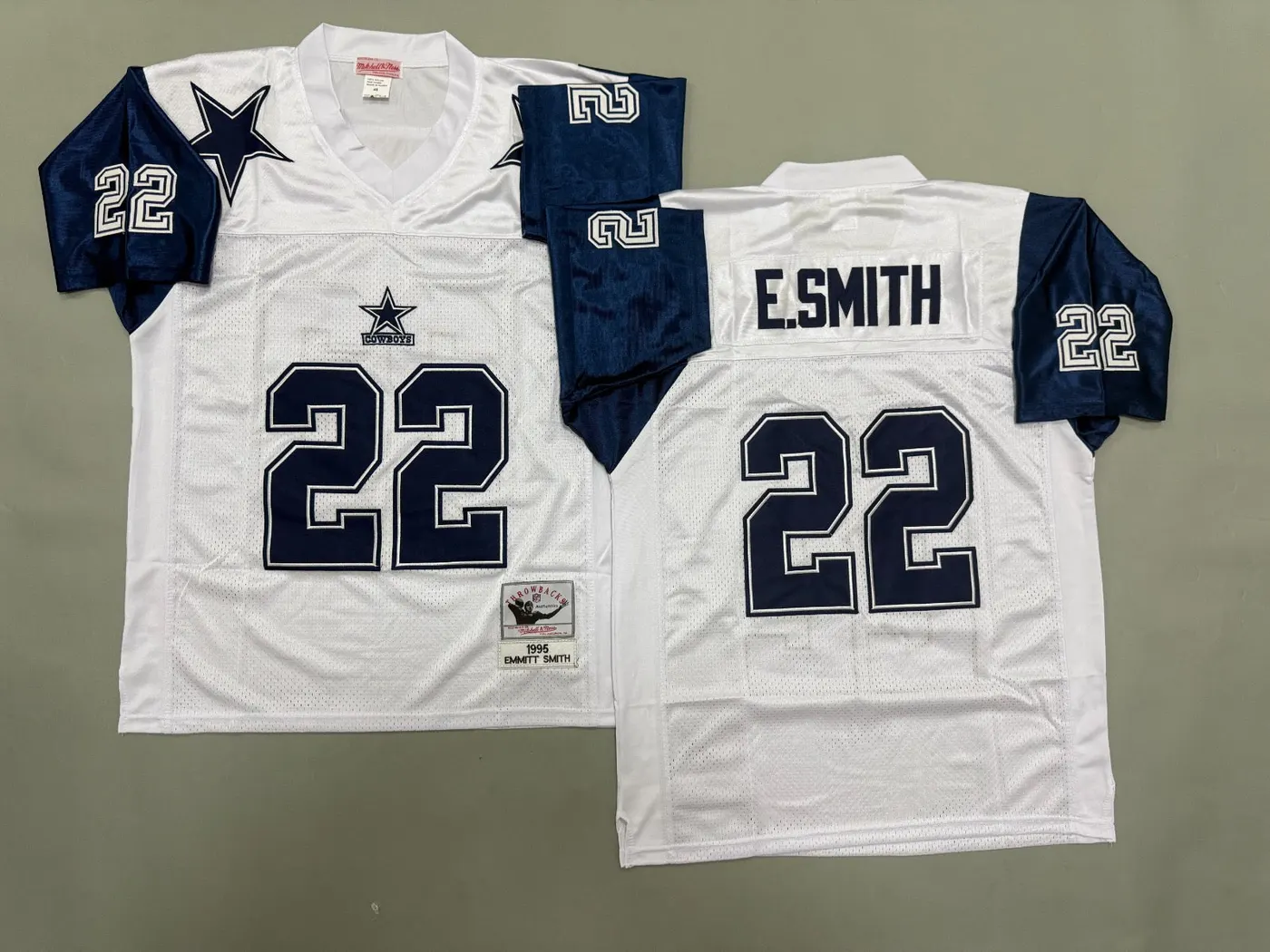 DALLAS COWBOYS EMMITT SMITH WHITE VINTAGE JERSEY