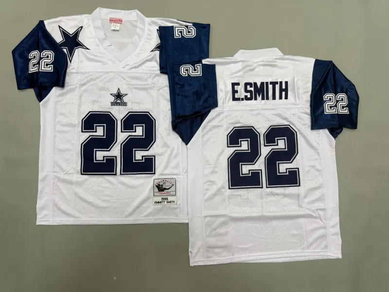 DALLAS COWBOYS EMMITT SMITH WHITE VINTAGE JERSEY
