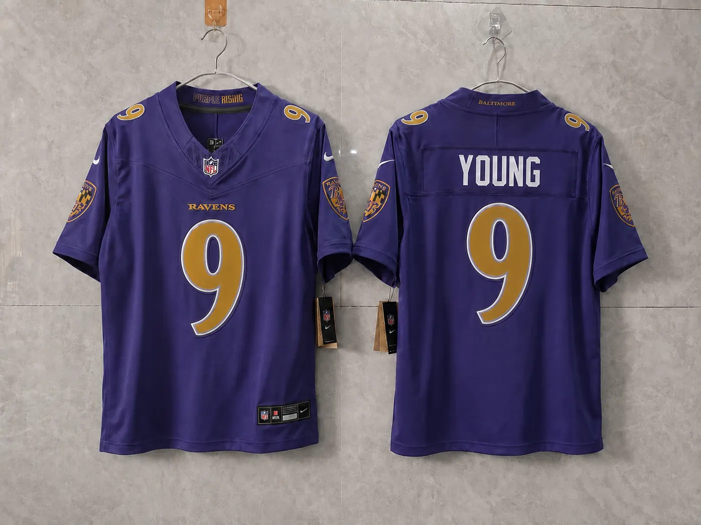 BALTIMORE RAVENS ZION YOUNG PURPLE JERSEY