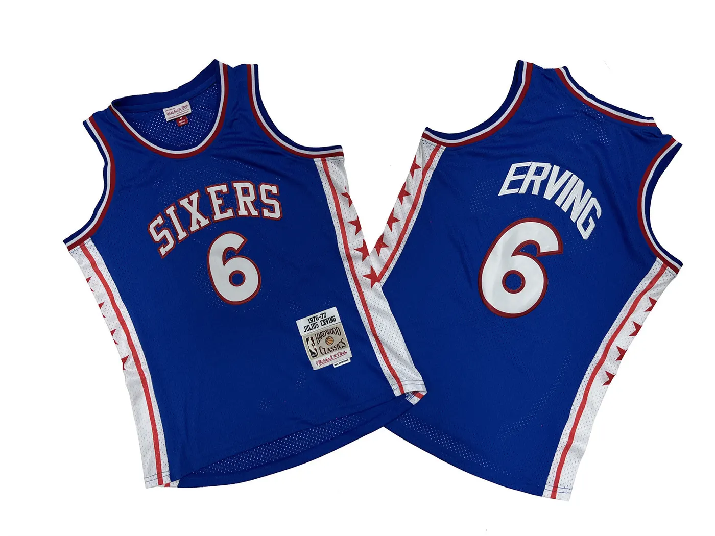 PHILADELPHIA 76ERS JULIUS ERVING BLUE VINTAGE JERSEY