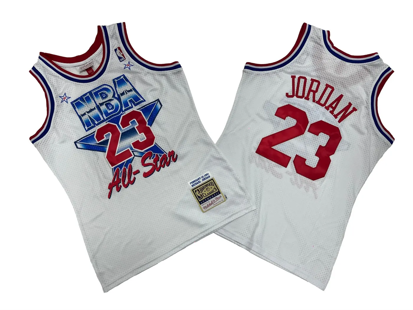 CHICAGO BULLS MICHAEL JORDAN WHITE ALL STAR VINTAGE JERSEY