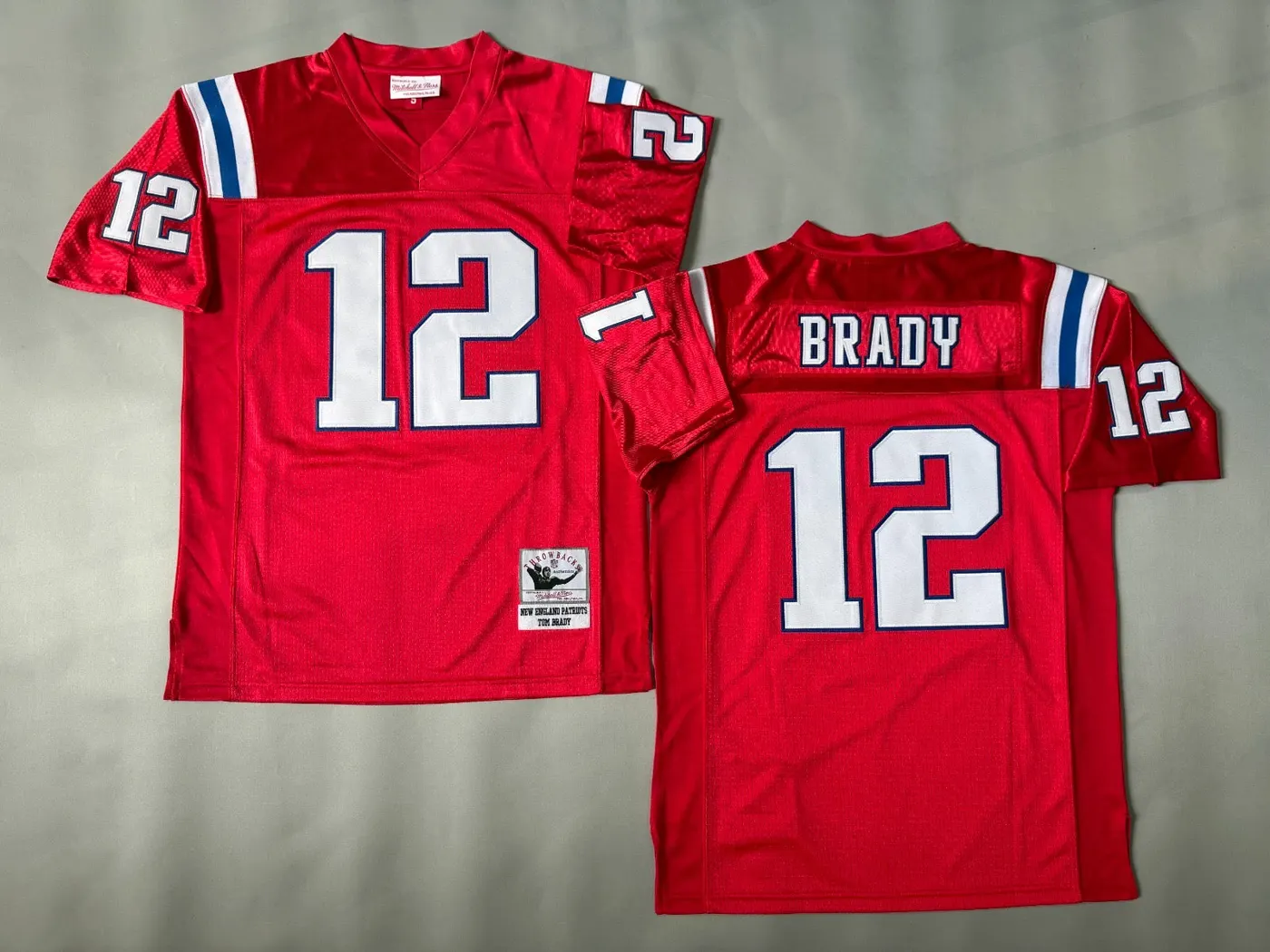 NEW ENGLAND PATRIOTS TOM BRADY RED VINTAGE JERSEY
