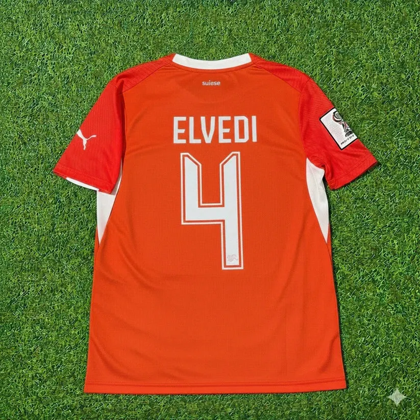 2026 WORLD CUP NICO ELVEDI TEAM SWITZERLAND RED JERSEY