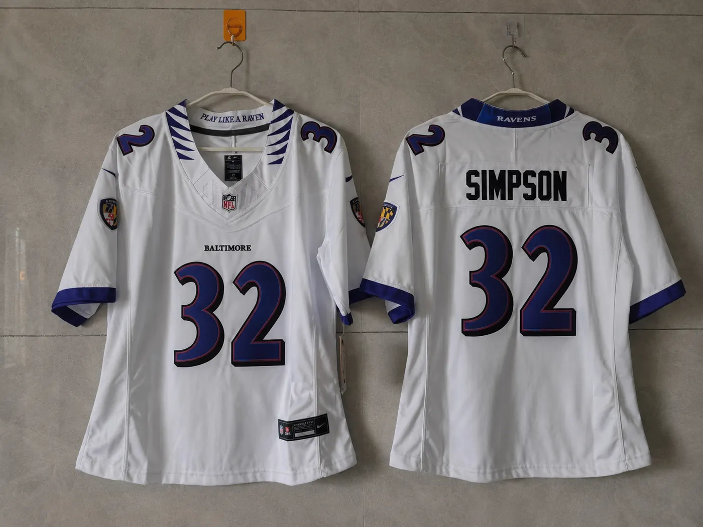 BALTIMORE RAVENS TRENTON SIMPSON WHITE JERSEY