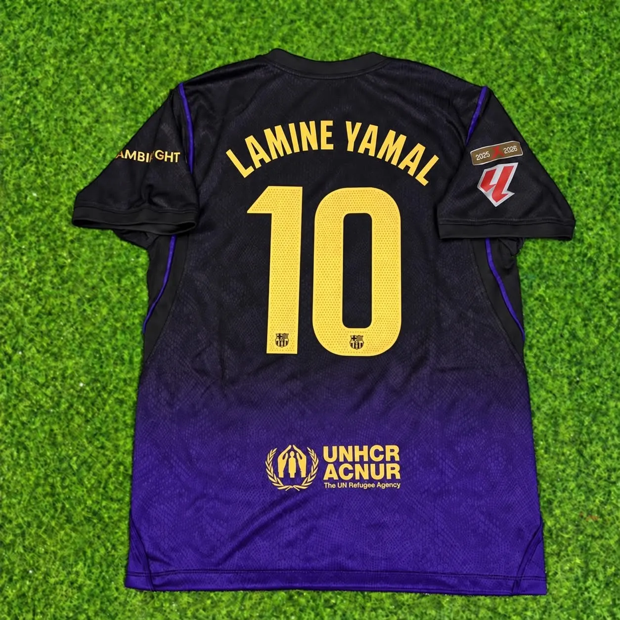 LAMINE YAMAL BLACK AND PURPLE JERSEY