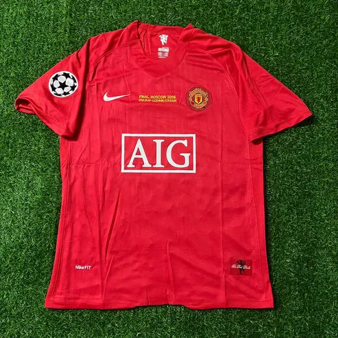 Cristiano Ronaldo Manchester United Champions League Final Moscow 2008 Retro Red Jersey