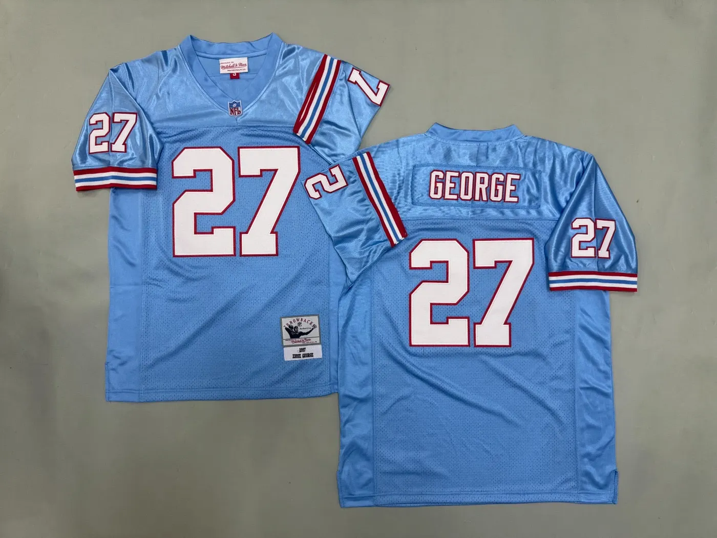 HOUSTON OILERS EDDIE GEORGE BLUE JERSEY