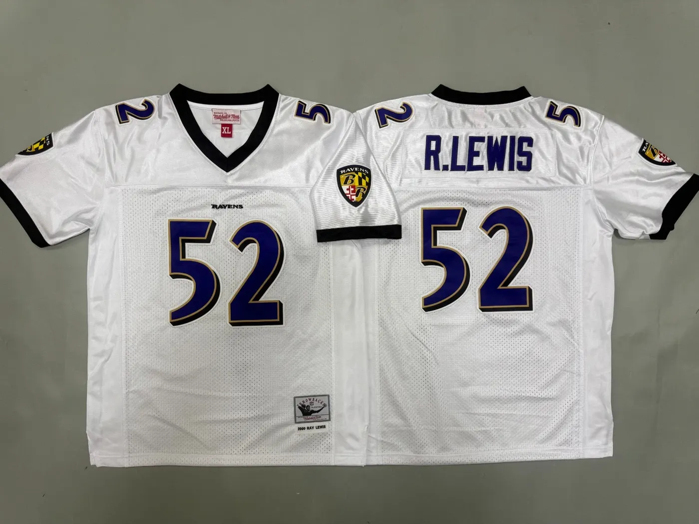 BALTIMORE RAVENS RAY LEWIS WHITE VINTAGE JERSEY