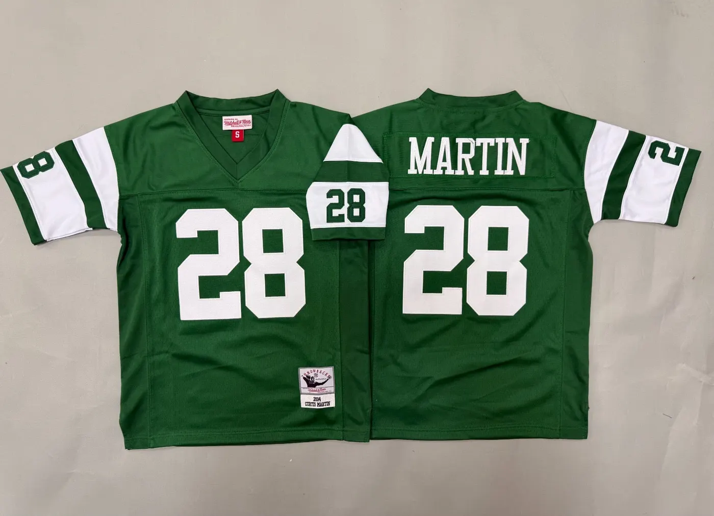 NEW YORK JETS CURTIS MARTIN GREEN VINTAGE JERSEY