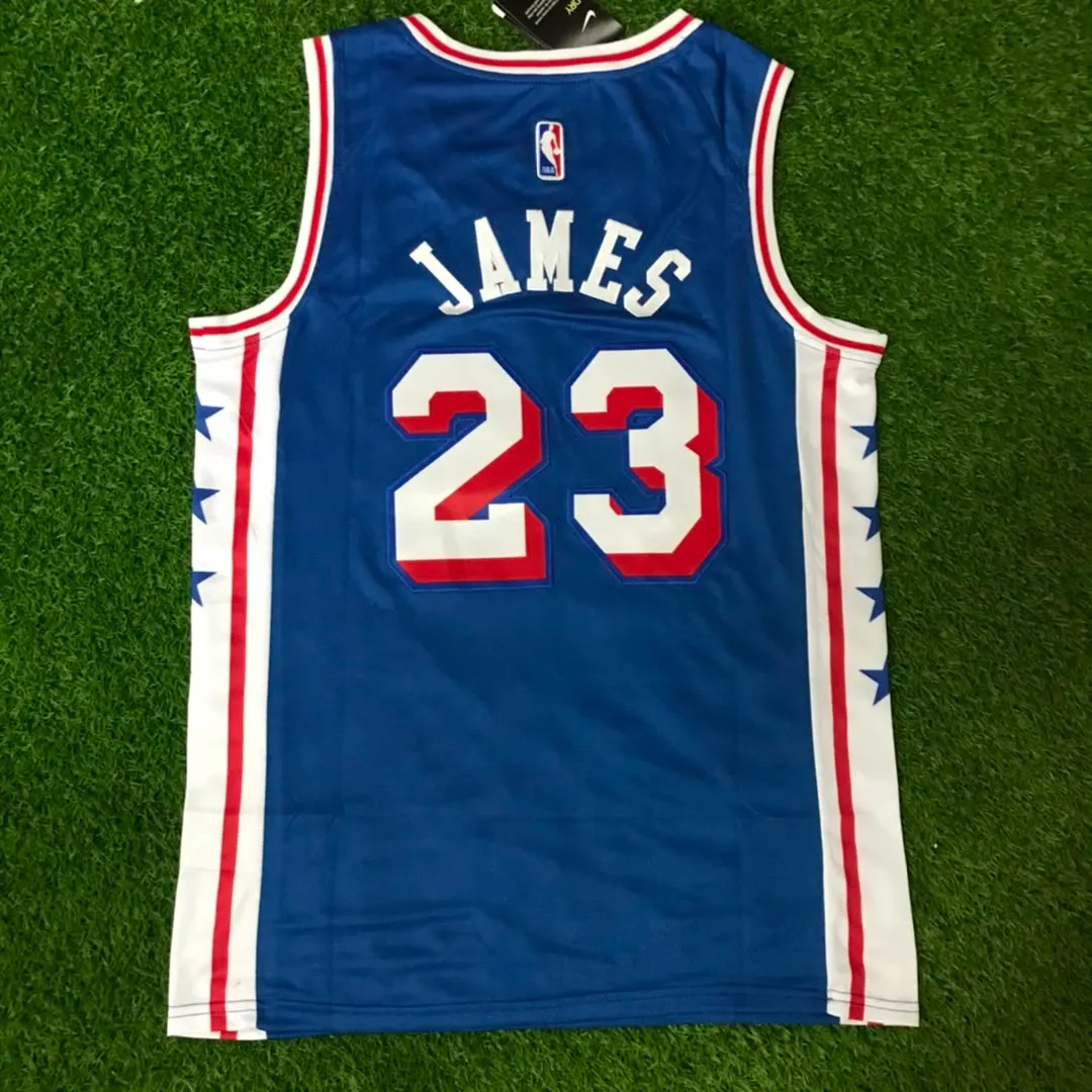 PHILADELPHIA 76ERS LEBRON JAMES BLUE JERSEY