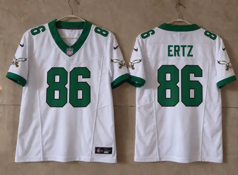 PHILADELPHIA EAGLES ZACH ERTZ WHITE KELLY GREEN JERSEY