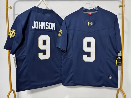 NOTRE DAME FIGHTING IRISH BRAUNTAE JOHNSON BLUE JERSEY