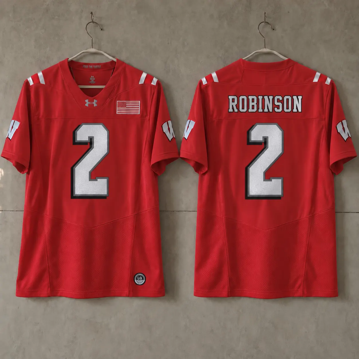 WISCONSIN BADGERS JAVAN ROBINSON RED JERSEY