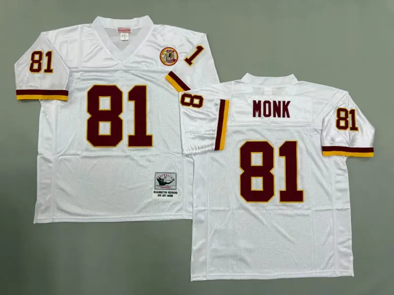 WASHINGTON REDSKINS ART MONK WHITE JERSEY