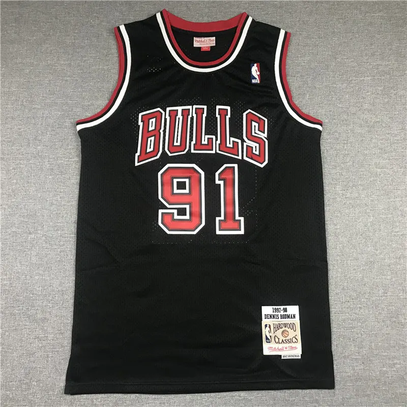 CHICAGO BULLS DENNIS RODMAN BLACK RETRO JERSEY