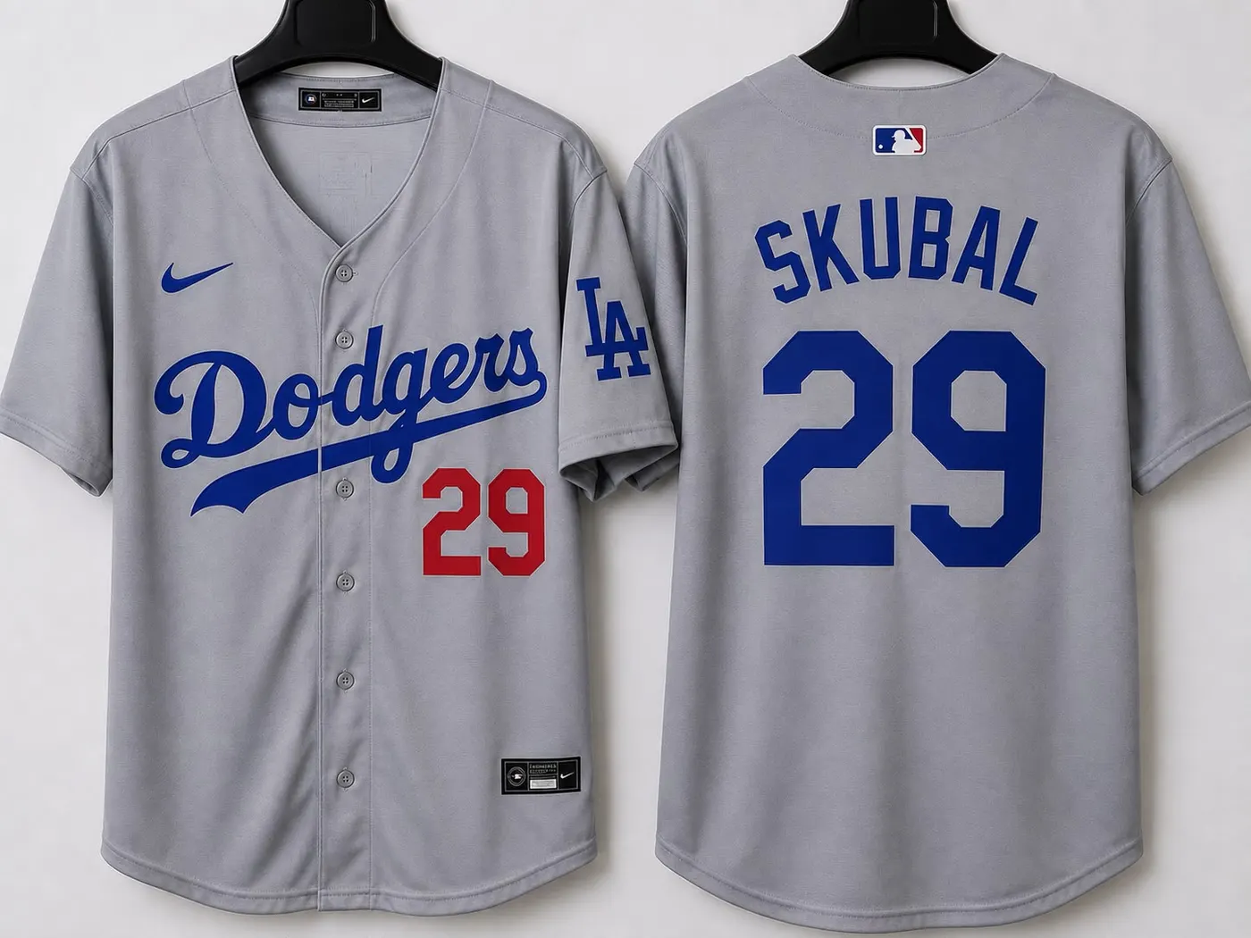 LOS ANGELES DODGERS TARIK SKUBAL GREY JERSEY