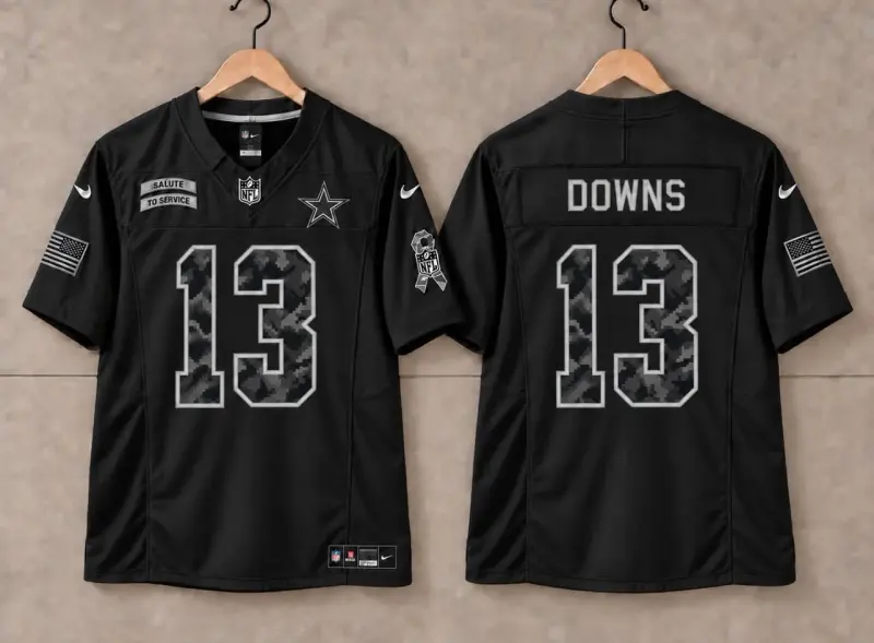 DALLAS COWBOYS CALEB DOWNS BLACK SALUTE TO SERVICE JERSEY