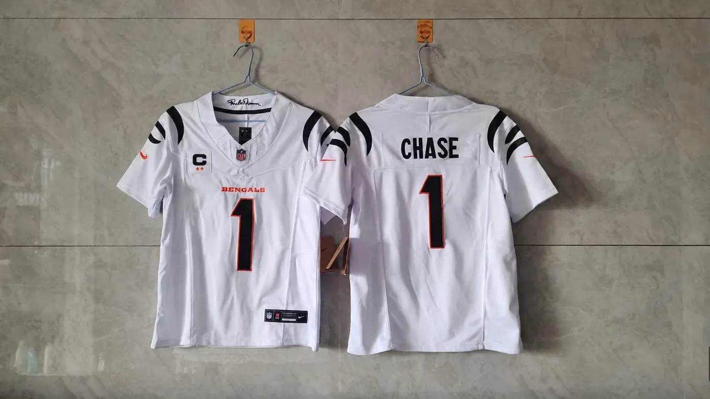 CINCINNATI BENGALS JAMAR CHASE WHITE JERSEY