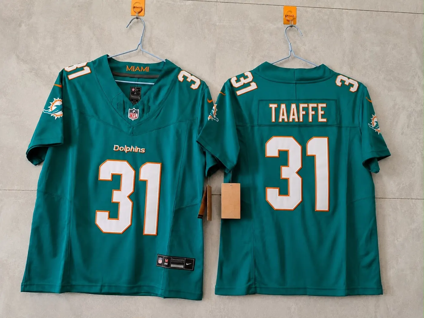 MIAMI DOLPHINS MICHAEL TAAFFE BLUE JERSEY