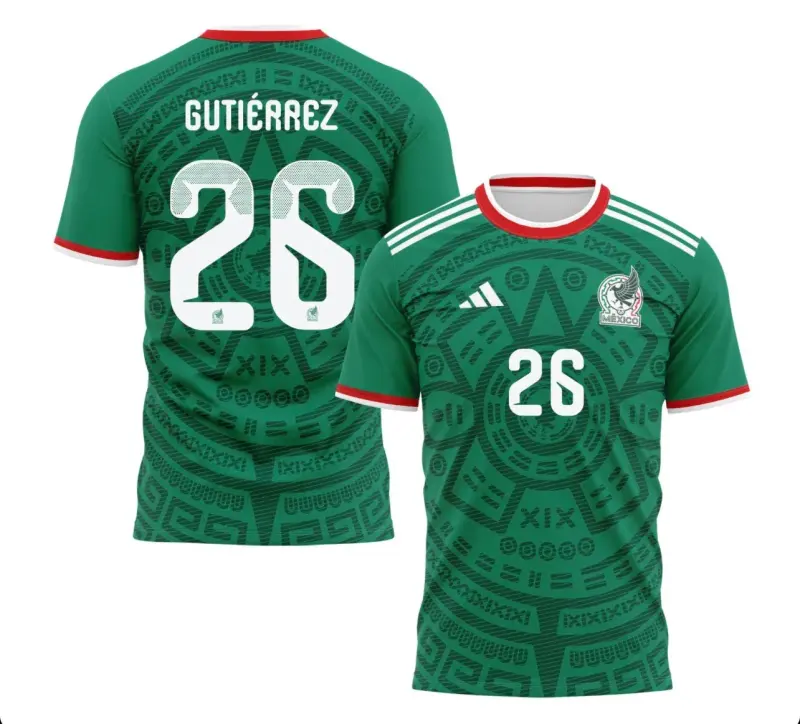 2026 WORLD CUP BRIAN GUTIÉRREZ TEAM MEXICO GREEN JERSEY