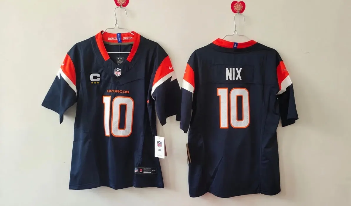 DENVER BRONCOS BO NIX BLUE CAPTAIN JERSEY