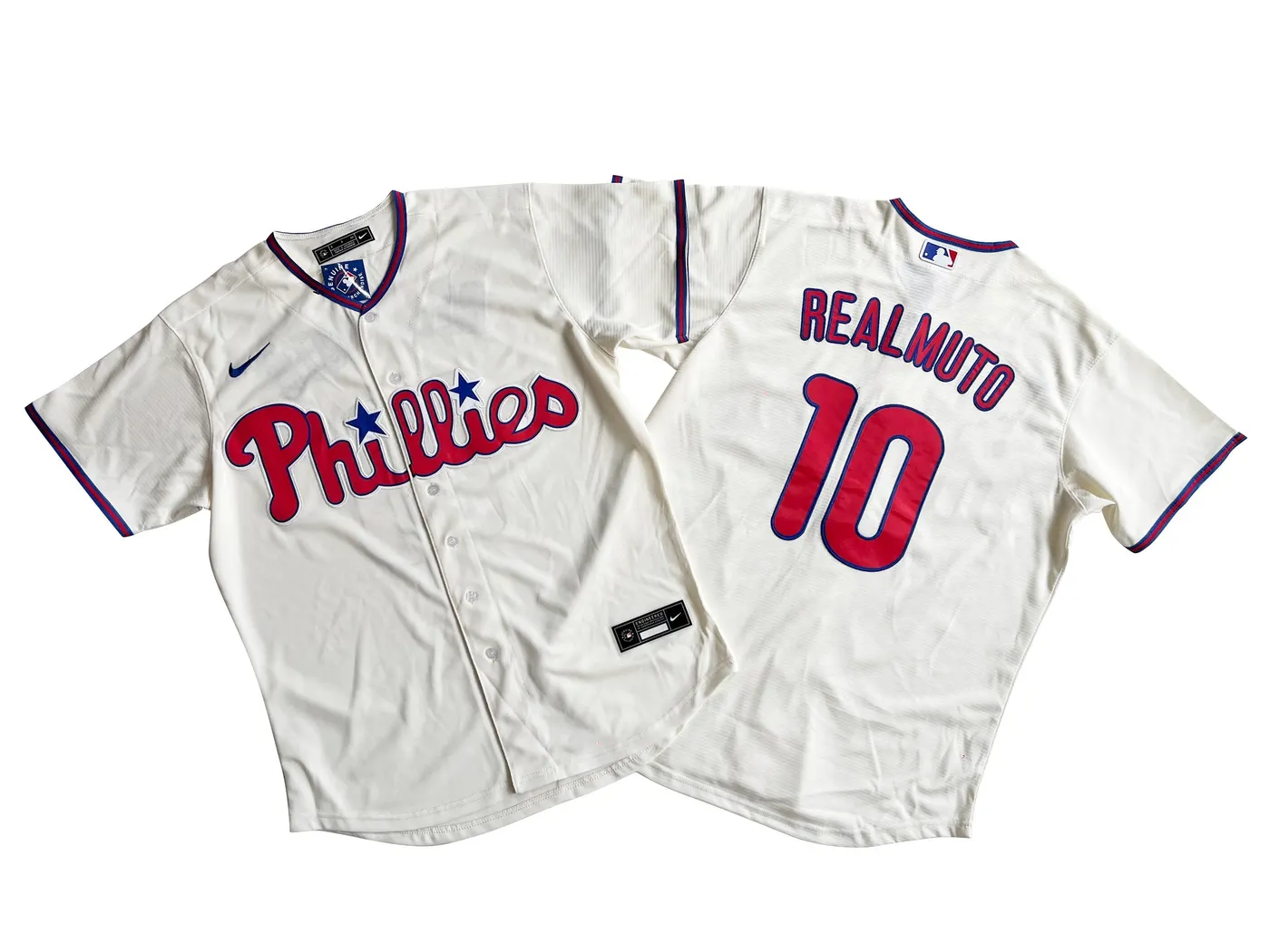 PHILADELPHIA PHILLIES J.T REALMUTO WHITE JERSEY