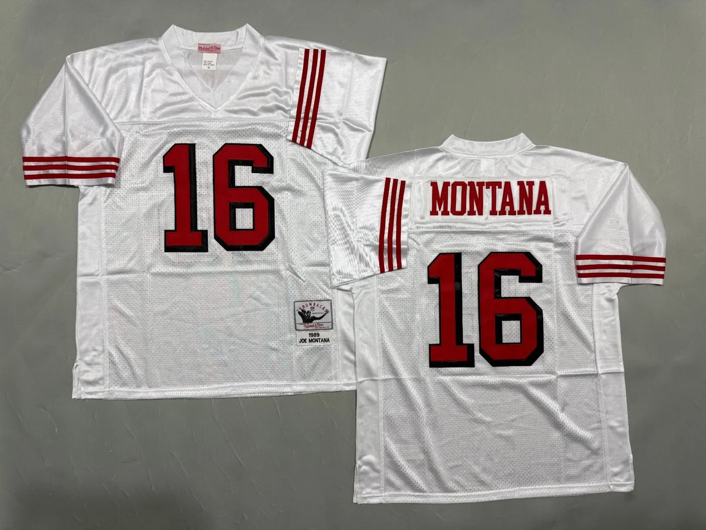 SAN FRANCISCO 49ERS JOE MONTANA WHITE VINTAGE JERSEY