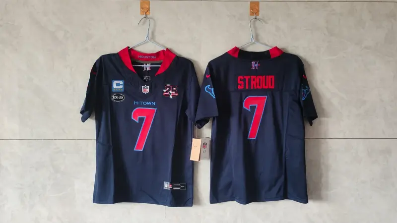 HOUSTON TEXANS CJ STROUD BLUE CAPTAIN ALTERNATE JERSEY