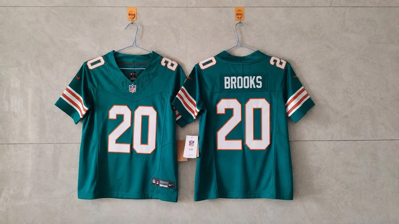 MIAMI DOLPHINS JORDYN BROOKS BLUE JERSEY