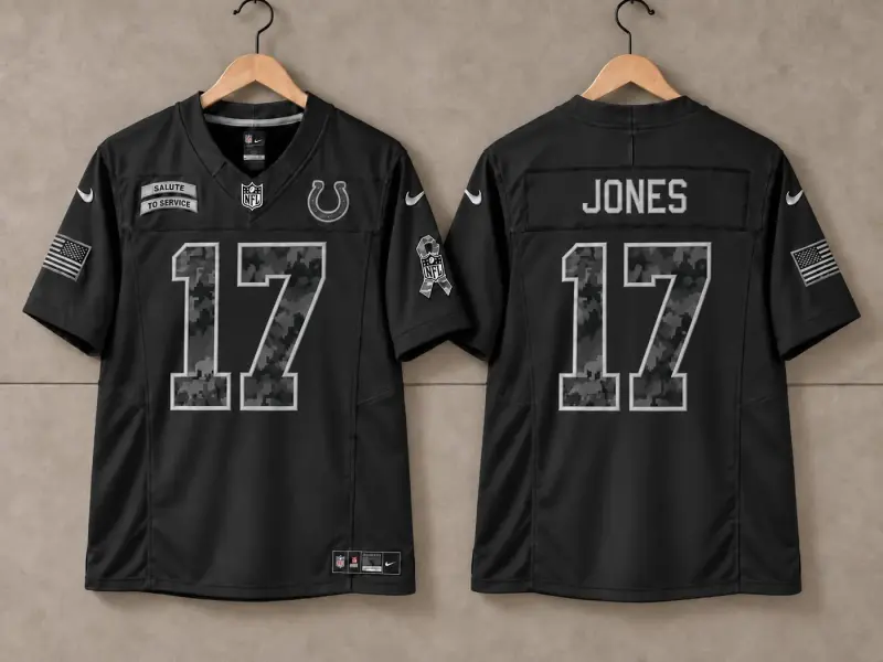 INDIANAPOLIS COLTS DANIEL JONES BLACK SALUTE TO SERVICE JERSEY