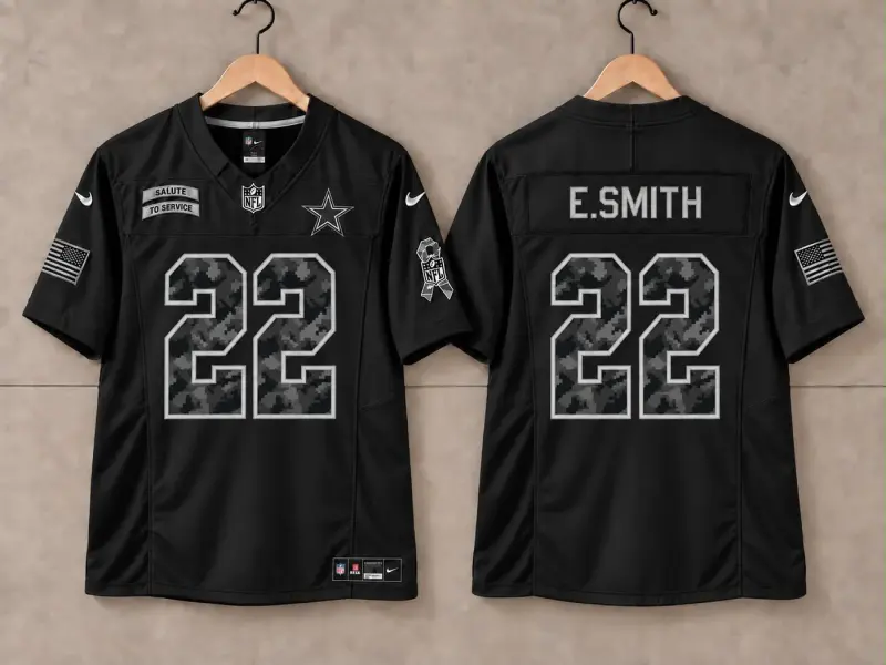 DALLAS COWBOYS EMMITT SMITH BLACK SALUTE TO SERVICE JERSEY
