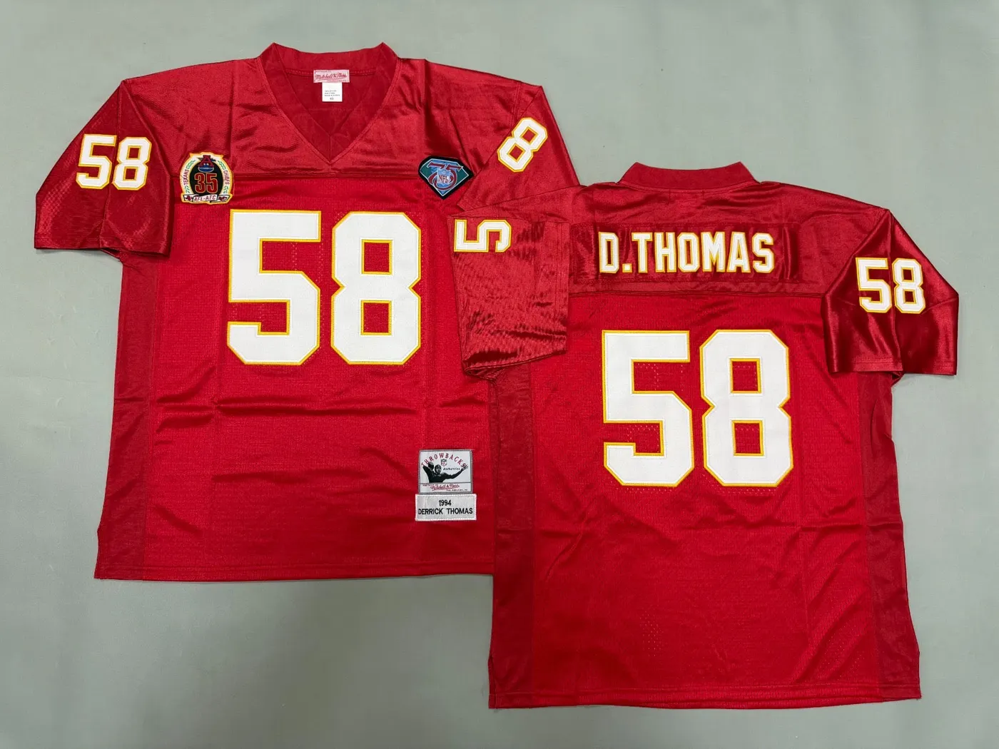 KANSAS CITY CHIEFS DERRICK THOMAS RED VINTAGE JERSEY