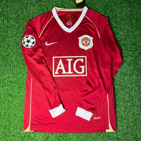 Cristiano Ronaldo #7 Manchester United 2006 2007 Red Golden Jersey