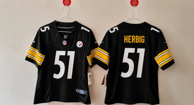 PITTSBURGH STEELERS NICK HERBIG BLACK JERSEY