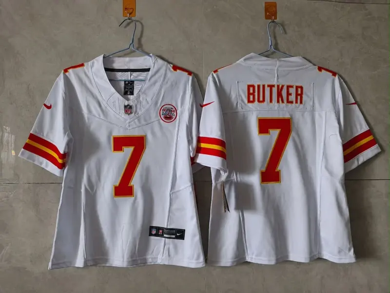 KANSAS CITY CHIEFS HARRISON BUTKER WHITE JERSEY