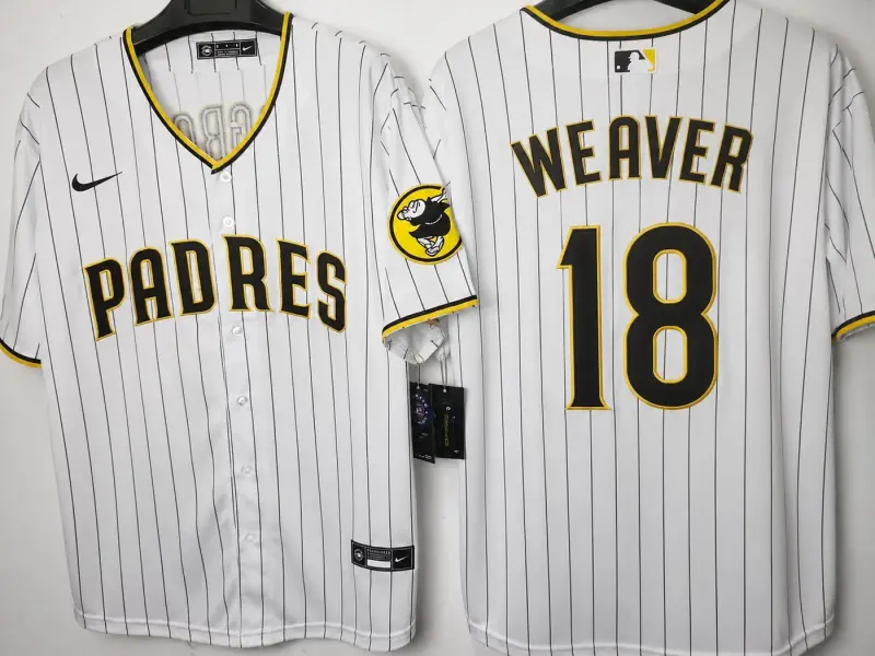SAN DIEGO PADRES JERED WEAVER WHITE JERSEY