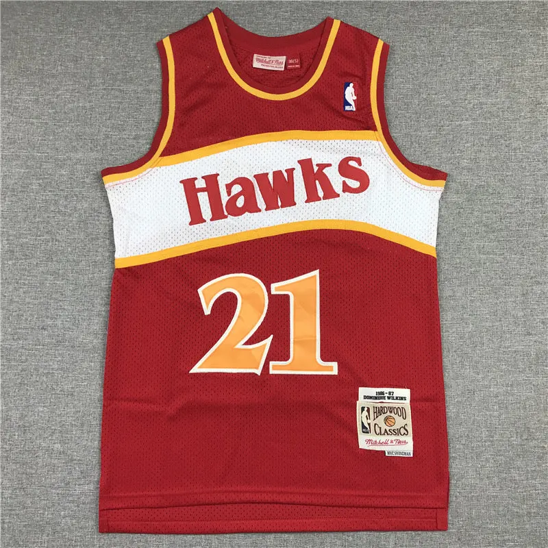 ATLANTA HAWKS DOMINIQUE WILKINS RED VINTAGE JERSEY