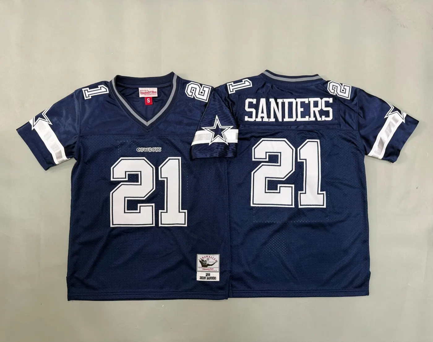 DALLAS COWBOYS DEION SANDERS BLUE VINTAGE JERSEY