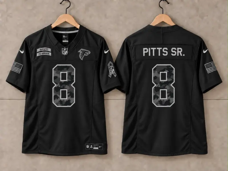 ATLANTA FALCONS KYLE PITTS SR BLACK SALUTE TO SERVICE JERSEY