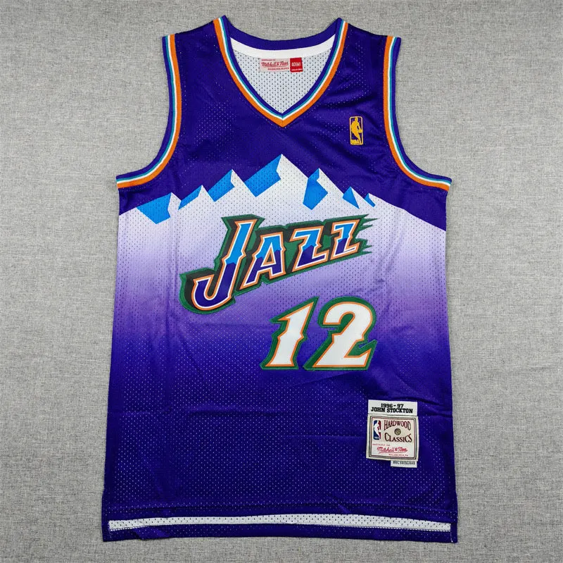 UTAH JAZZ JOHN STOCKTON PURPLE VINTAGE JERSEY