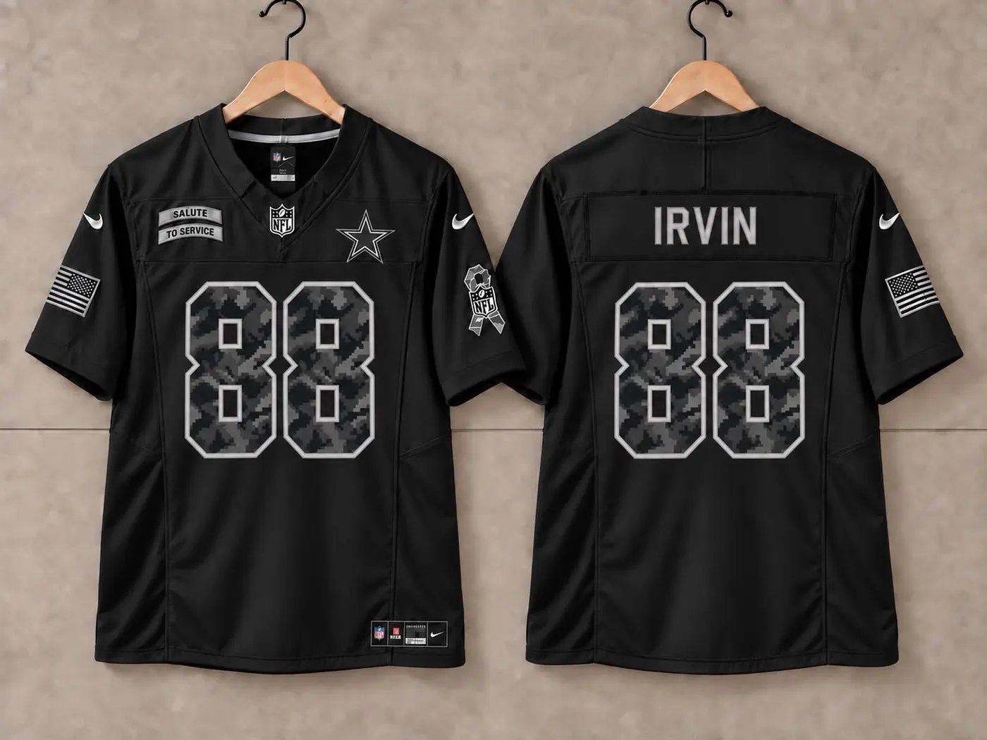 DALLAS COWBOYS MICHAEL IRVIN BLACK SALUTE TO SERVICE JERSEY
