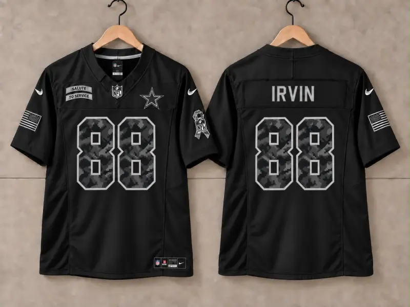 DALLAS COWBOYS MICHAEL IRVIN BLACK SALUTE TO SERVICE JERSEY